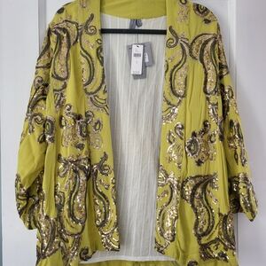 Anthropologie Bl^nk London Sequin Embellished Kimono Jacket